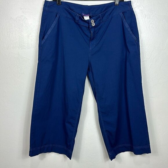 Fresh Produce Blue Cotton Blend Straight Leg Capri Size XL - Picture 1 of 8